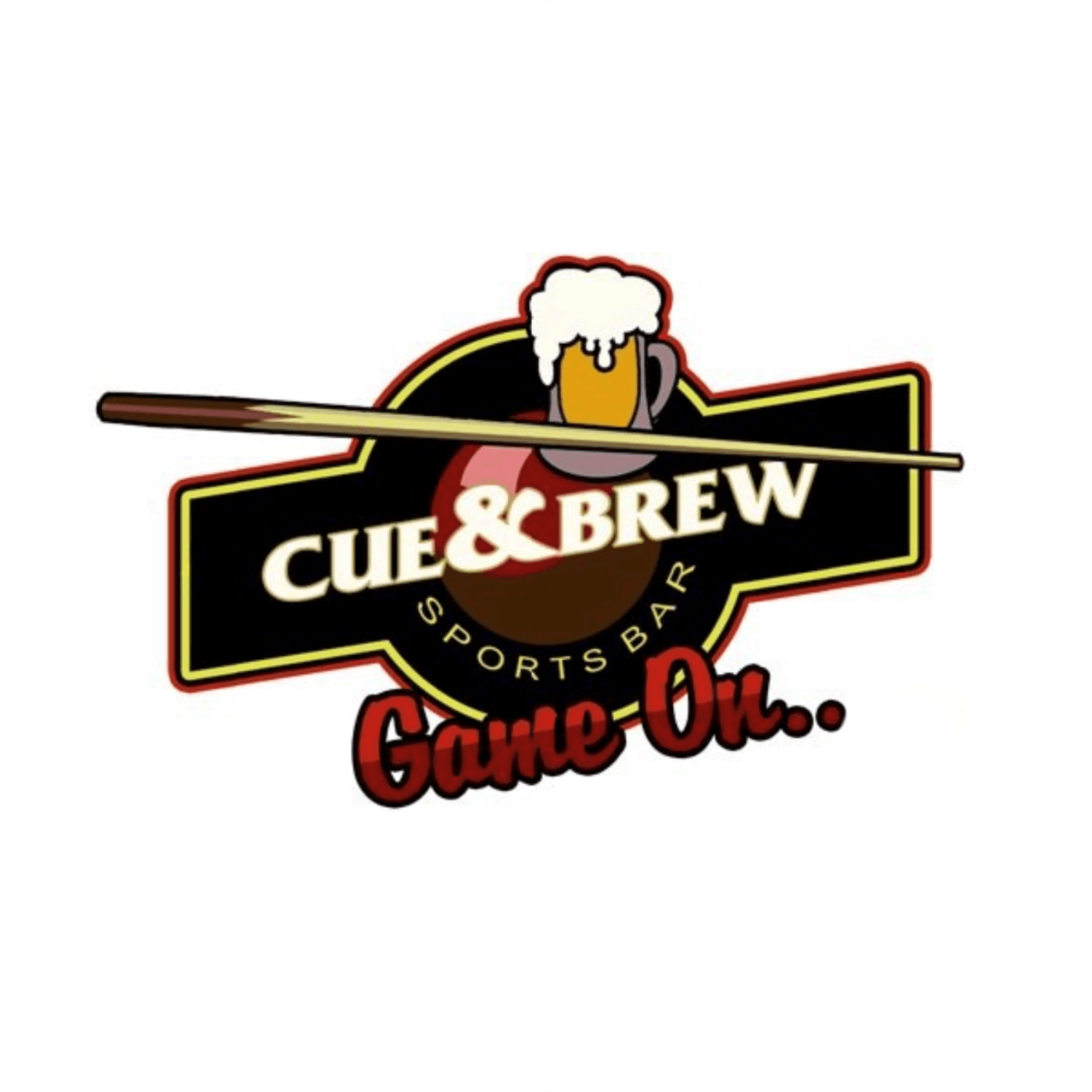 Cue & Brew Sports Bar logo
