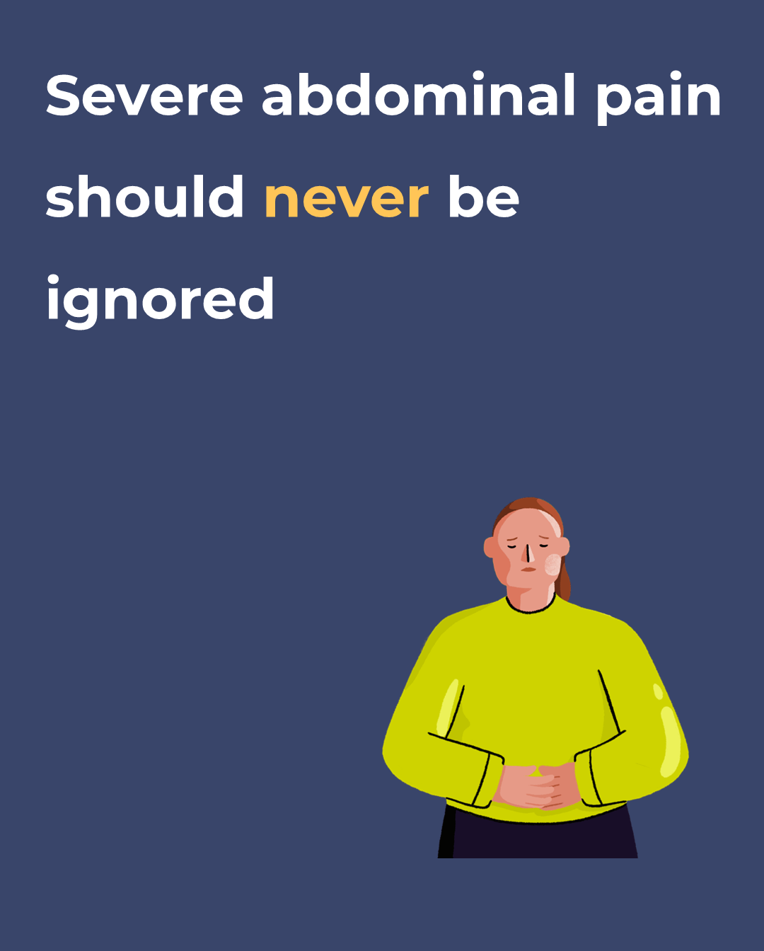 Symptoms of acute pancreatitis awareness graphic